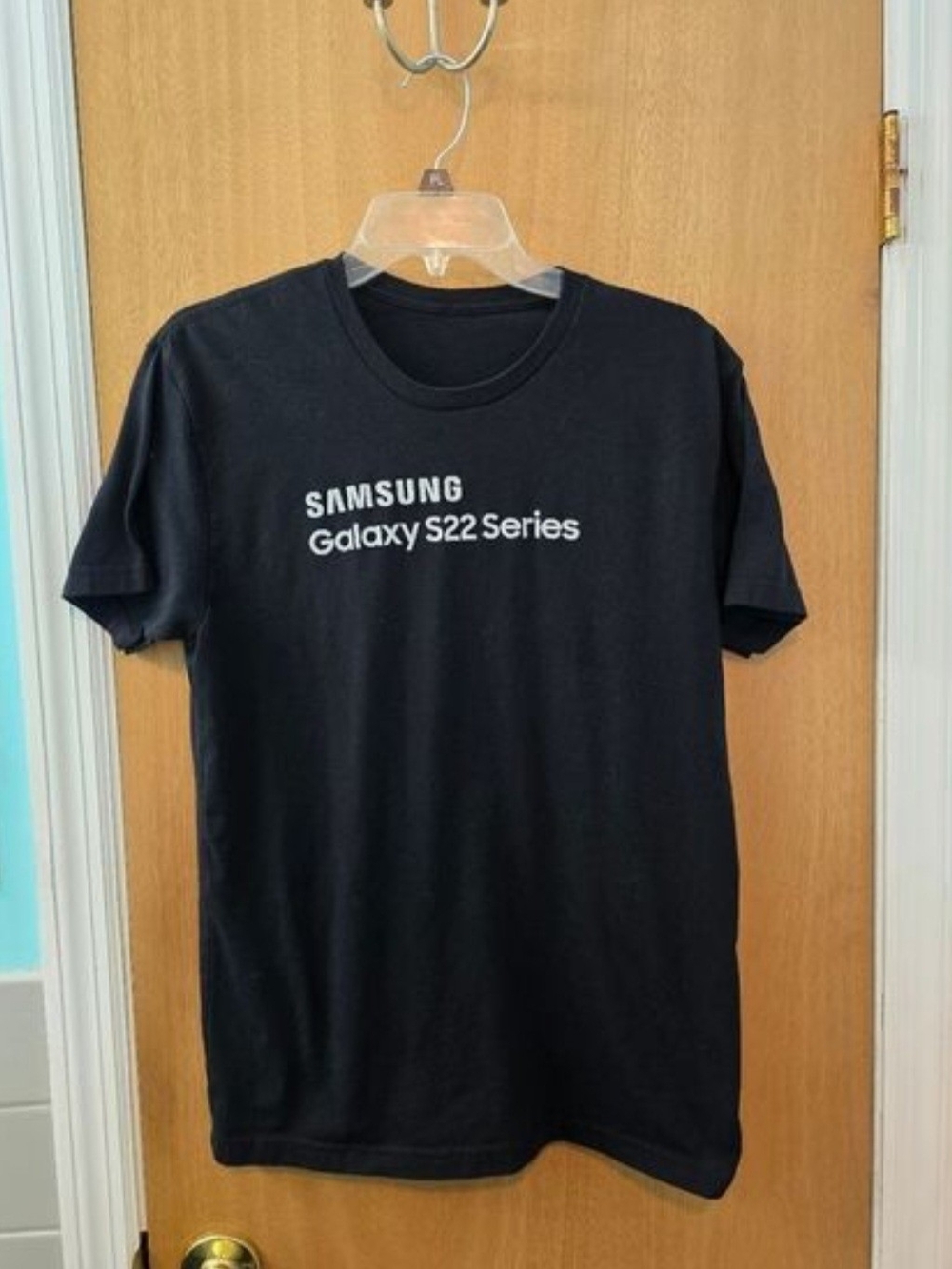 Samsung Black T-Shirt with White Galaxy S22 Series Logo